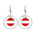 thumbnail image 1 of Austria National Flag Europe Country Earrings Dangle Hoop Jewelry Drop Circle, 1 of 3