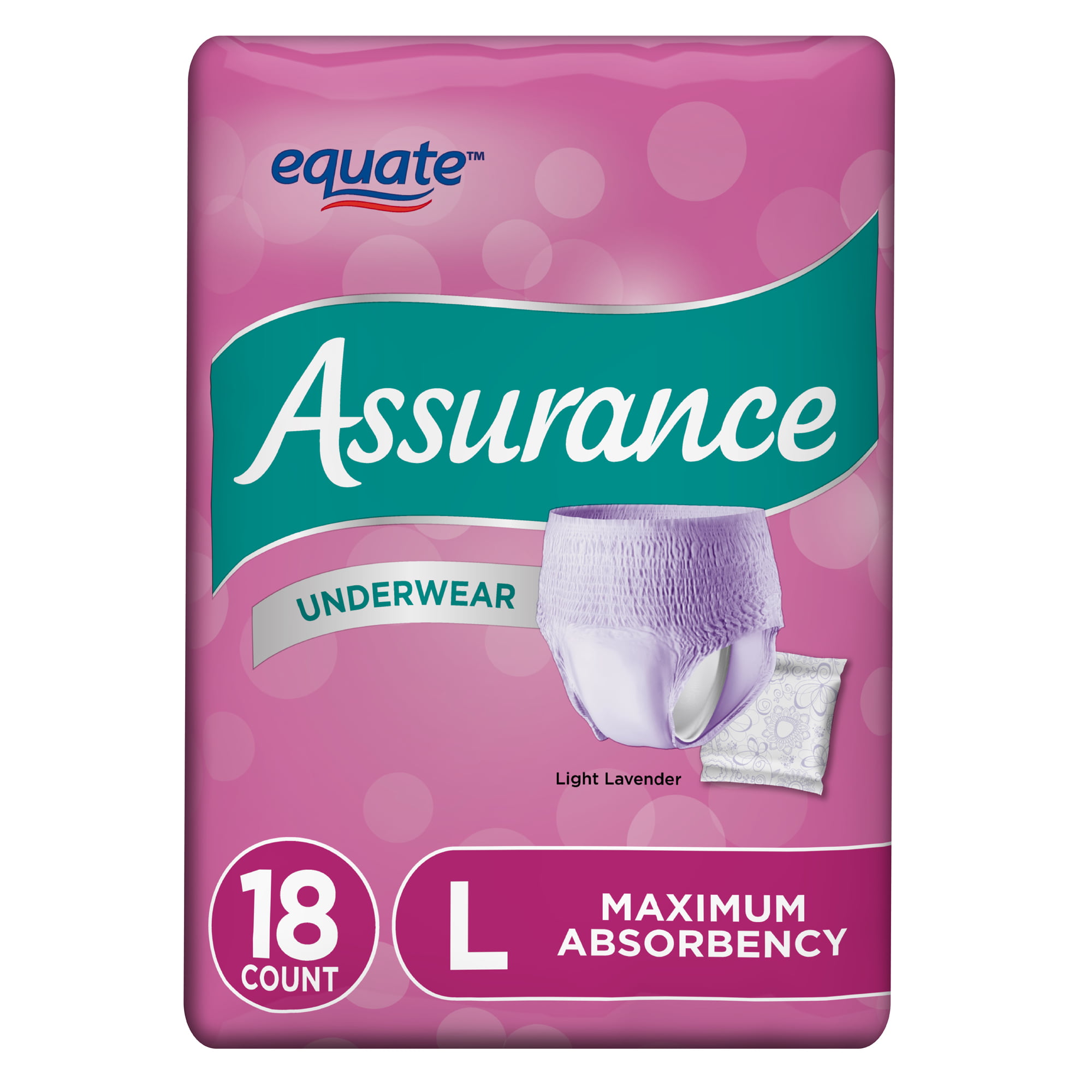 Assurance Incontinence Underwear for Women, Maximum, L, 18 Ct - Walmart.com
