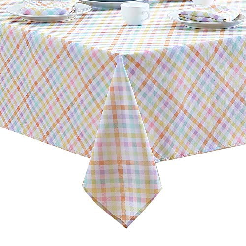 Newbridge Sweet Gingham Easter and Spring Fabric Tablecloth Pastel
