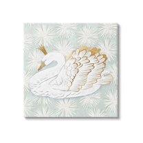 Winter Holiday Swan Pattern Holiday Graphic Art Gallery Wrapped Canvas Print Wall Art