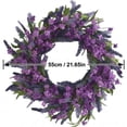 thumbnail image 2 of 21-Inch Large Artificial Forsythia Wreath for Front Door, Purple Spring Summer Floral Wreath for Porch, Wall, Wedding, and Farmhouse Home Decor, Indoor or Outdoor Seasonal Display, 2 of 5