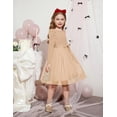 thumbnail image 4 of Arshiner Toddler Girls Tutu Dress Gigot Long Sleeves Fall Winter Belted Princess Party Tulle Dresses, 4 of 6