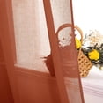 thumbnail image 4 of 2 Panneaux Rideaux Semi-Transparents en Terre Cuite Œillets Boho Voilage/traitement Lin Texturé pour Chambre Salon Rouille Rétro Automne Moderne Décor (54X84 Pouces), 4 of 8