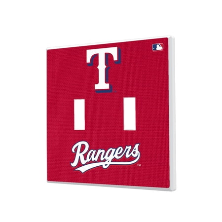Texas Rangers Solid Design Double Toggle Light Switch Plate