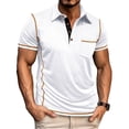 thumbnail image 2 of Resicozy Men's Casual Polo Shirts Classic Button Basic Short Sleeve Shirt Solid Color Tees Fashion Big and Tall Tops with Pockets White 3XL, 2 of 8