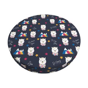 Easygdp Llamas 1 Print Easy To Install Bar Stool Covers&Stool Covers Round&Elastic Stool Cover, Barstool Covers,Washable&Bottom With Elastic Edge-14 inch