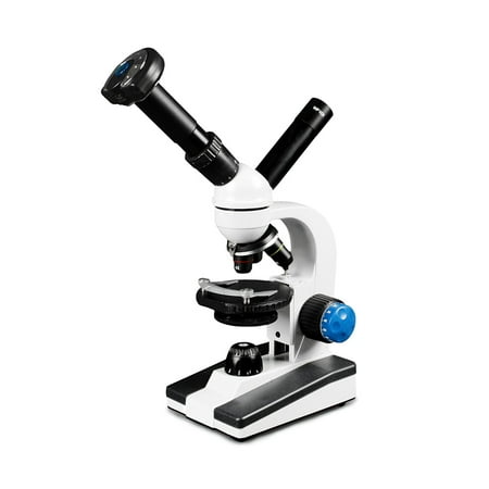 Vision Scientific VME0018-T-LD-DG1.3 Dual View Compound Microscope, 10x WF & 25x WF Eyepiece, 40x-1000x Magnification, LED Illumination, Round Stage, 1.3MP Digital Eyepiece