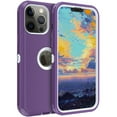 thumbnail image 4 of NIFFPD iPhone 13 Pro Case, Heavy Duty Hard Shockproof Protective Phone Case for iPhone 13 Pro 6.1" Purple+White, 4 of 5
