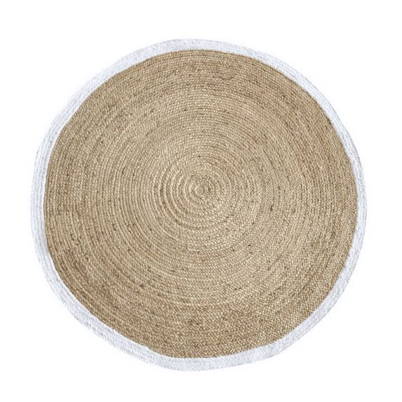 Jaipur Art And Craft Handmade 120x120 CM (4 x 4 Square feet)(46.80 x 46.80 Inch)Multicolor Round Jute AreaRug Carpet throw