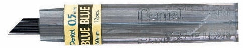 Pentel Hi-Polymer Colored Lead Refills, Blue, .5 mm