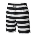 thumbnail image 6 of Uemuo Black And White Stripes Pattern Men's Swim Trunks Hawaiian Beach Bathing Suit Swimsuits Beach Quick-Dry Shorts with Pockets-XX-Large, 6 of 9