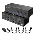 thumbnail image 1 of Commutateur KVM 3 Ordinateurs 3 Moniteurs + DisplayPort USB 3.0 Commutateur KVM 8K@30Hz/4k@144Hz Triple Moniteur DP KVM pour 3 Pcs, 1 of 7