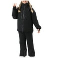 thumbnail image 2 of Great Gifts for Less Girls Boys 2 Piece Snowsuit Warm Insulated Ski Jacket & Snow Pants Set Children's Solid Color Ski Suit Windproof Warm Children's Solid Color Skiing Set Black 6 Years（8）, 2 of 6