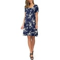 thumbnail image 3 of ANYJOIN Women's Summer Casual T Shirt Dresses Short Sleeve Swing Dress Pockets M, 3 of 7