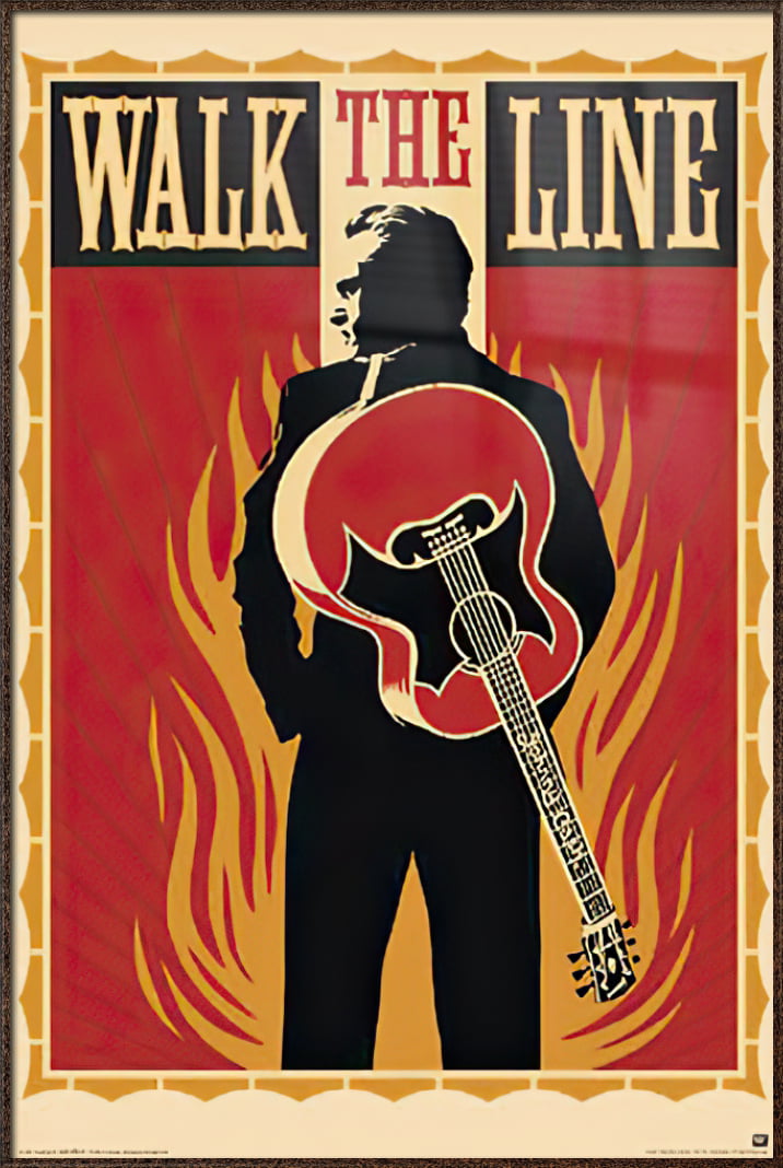 Digitaal Vruchtbaar knoflook Walk The Line - Framed Movie Poster (Regular Style - Johnny Cash) (Size:  24" x 36") (Metallic Anthracite Plastic Frame) - Walmart.com
