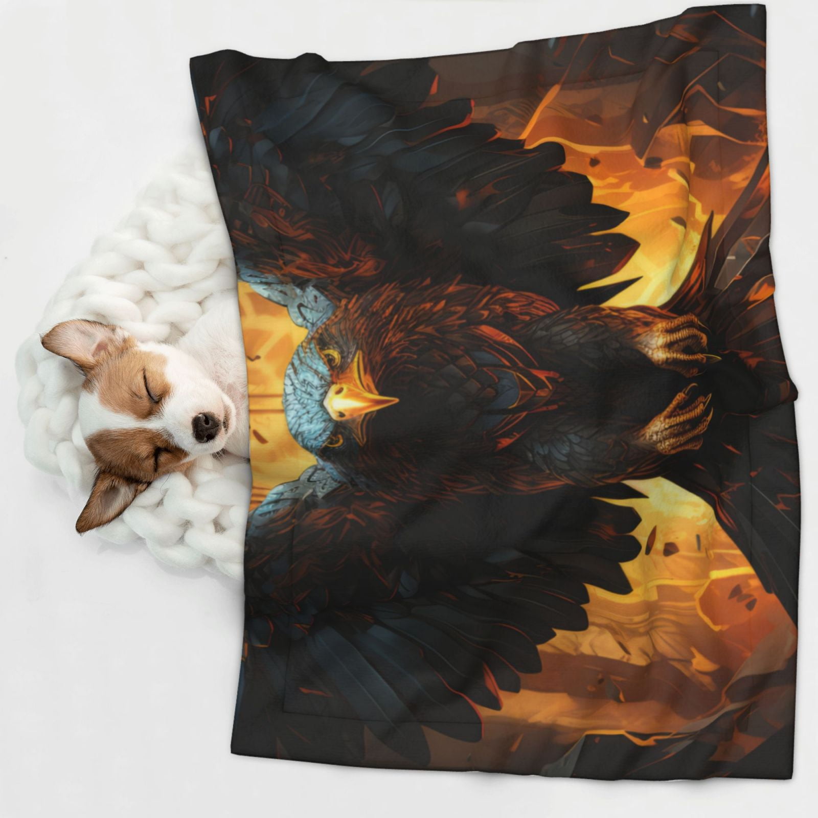 Naloa Cool Black Eagle Dog Blanket, 3 Sizes Cat Blanket for Indoor Cats Large Medium Small Dog Gifts-Small