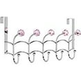 thumbnail image 5 of Galashield Over The Door Hook Rack 5 Pink Acrylic Hooks and Stainless Steel Organizer Rack 10 Hanging Hooks, 5 of 6