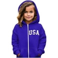 thumbnail image 5 of Boys Hoodies Soft Long Sleeve Letter Print Hooded Full Zipper Sweatshirts With Pockets Baby Sweatshirt Blue 5 Years-6 Years, 5 of 6