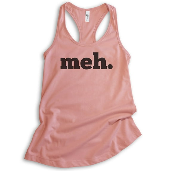 Meh Tank Top, Ladies Racerback Tank Top, Geek Tank, Nerd Tank, Gamer Tank, Gaming Tank, Desert Pink, X-Large