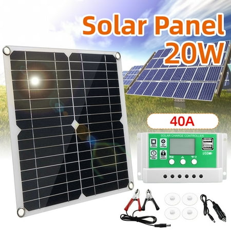

Panel Pwm Battery Clips Watt 12 Volt Clips 22% Rv Panel 40a Pwm 12 Volt Solar 20 Watt 12 Battery Clips 22% Kit Panels Huiop 20 Siuke Lanru Dsfen
