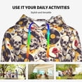 thumbnail image 4 of Uemuo lips record rock Skull Pattern Women's Hoodie with Eye-catching Drawstrings- Casual Pullover Hoodie with Kangaroo Pocket, Stylish Hooded Sweatshirt-Medium, 4 of 7