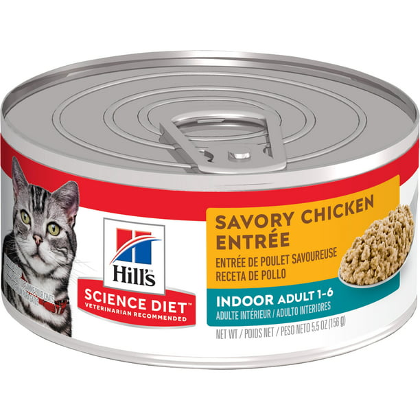 Hill's Science Diet Adult Indoor Canned Cat Food, Savory Chicken EntrÃ