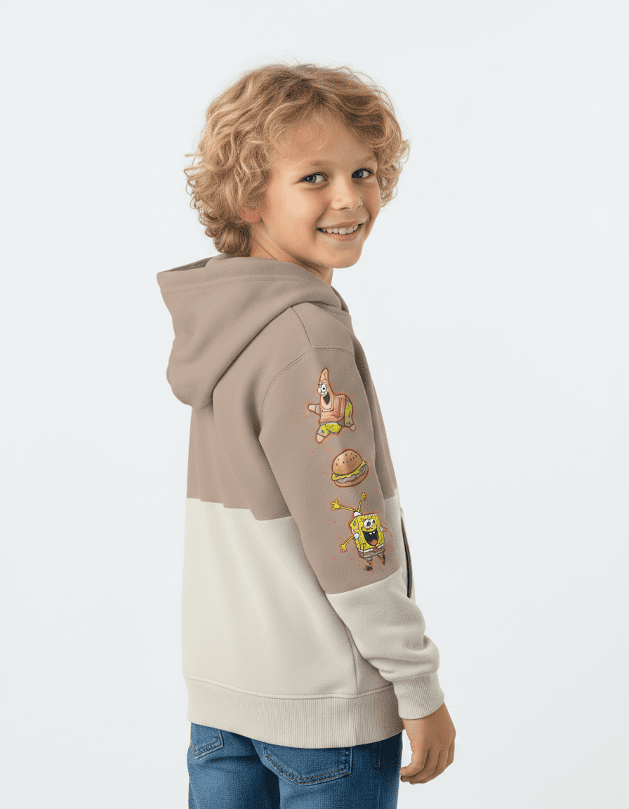 Spongebob Squarepants Boy’s Colorblock Fleece Graphic Hoodie, Sizes 4-18