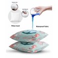 thumbnail image 6 of Waterproof Outdoor Throw Pillows with Inserts 16"x16" Set of 2,Ocean Coastal Soft Decorative Pillowcases for Couch Bedroom,Nautical Anchor Jellyfish Coral Seahorse Pillow Covers for Sofa Living Room, 6 of 8