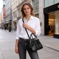 thumbnail image 4 of BadPiggies Women Satchel Handbags Top Handle Purse Medium Tote Bag Vegan Leather Shoulder Bag (Black), 4 of 9
