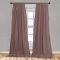 thumbnail image 5 of Ambesonne Geometric Curtains, Small Circles Squares, Pair of 28"x84", Dark Coral White Grey, 5 of 5