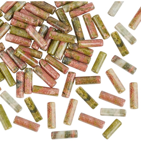 Natural Unakite Beads Strands Column 11~15x3.5~4.5mm Hole: 1~1.2mm about 28~30pcs/strand 15.1~15.9 inch(38.5~40.5cm) 2strands/box