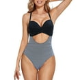 thumbnail image 1 of Aayomet Maillots de Bain une Pièce Monokini Contrôle du Ventre, Gris TG, 1 of 4