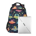 thumbnail image 7 of FORMRS Unisex Backpack Elementary School Travel Bookbag with Reflective Stripes, Cartoon Space Cat, 7 of 7