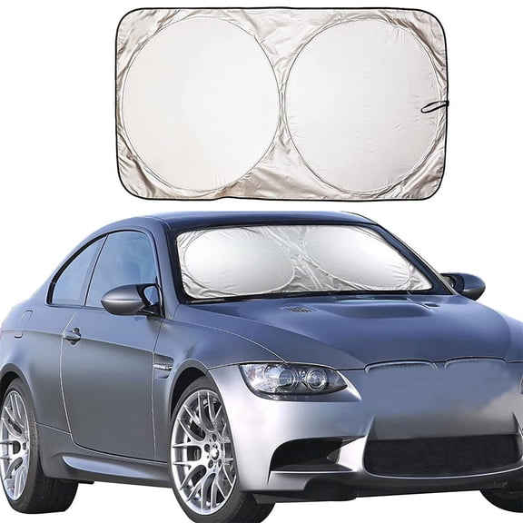 AUHomi Front Windshield Sunshade for Car Window, Car Sun Shade Folding Silvering Reflective Sunshade Car, Blocks UVR & Protecting Car Interiors (62.9"×27.5")