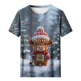 thumbnail image 6 of Axdhxbd Womens Christmas Shirt Cute Highland Cow Graphic Tees Xmas Short Sleeve Crew Neck Tshirts Plus Size Holiday Tops S-5XL, 6 of 7