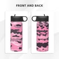 thumbnail image 3 of 18oz Thermal Space Pot With Straw Stainless Steel Thermos Cup Double Insulation For Outdoor Sports Commuting Camping Texture Military Camouflage Pattern Abstract Pink_1, 3 of 8