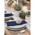 thumbnail image 6 of Cloth Napkins Set of 2 - 20x20 Inches, Navy Blue Washable Reusable Table Napkins, Geometric Leaf Diamond Plaid Abstract Check Soft & Absortbent Dining Napkin for Party Wedding Hotel Restaurant, 6 of 8