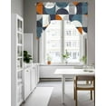 thumbnail image 4 of Contemporary Orange, Kitchen Curtains Swag Valance for Windows/Bathroom/Cafe, Middle Century Abstract Geomrtry Rod Pocket Drape Panel Swag Curtains Valance for Bedroom/Living Room 56"x36", 4 of 6