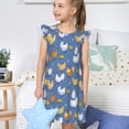 thumbnail image 4 of Kdxio Robe de Nuit Princesse pour Petites Filles Imprimé Famille de Poulets Vêtements de Nuit d'Été pour Tout-Petits Robe de Pyjama à Manches Courtes pour Enfants-TTTG, 4 of 6