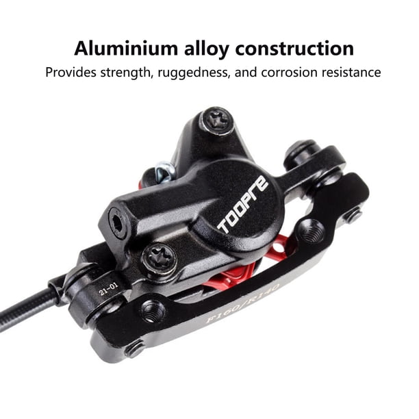 Kit Frein Disque Double Piston Kit Freins Hydrauliques VTT Double Piston | Avant 800mm / Arrière 1400mm, Disques 160mm, Alliage Aluminium - Couleur Rouge Freins VTT Performance Descente