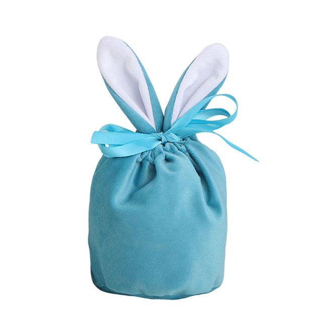 Easter Candy Bag Super Soft Bunny Ears Design Fine Texture Non-Fading Wear Resistant Decorative Cloth Easter Rabbit Candy Storage Bag Gift Pouch Decor