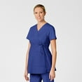 thumbnail image 3 of Wink WonderWORK Maternity Mock Wrap Scrub Top, Galaxy Blue, XL, 3 of 5