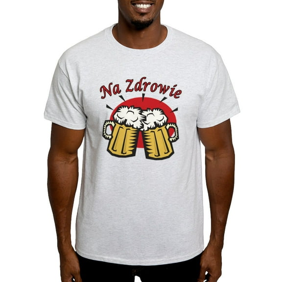 CafePress - Na Zdrowie Toast With Beer Mugs Light T Shirt - Men's Classic Graphic T-Shirt