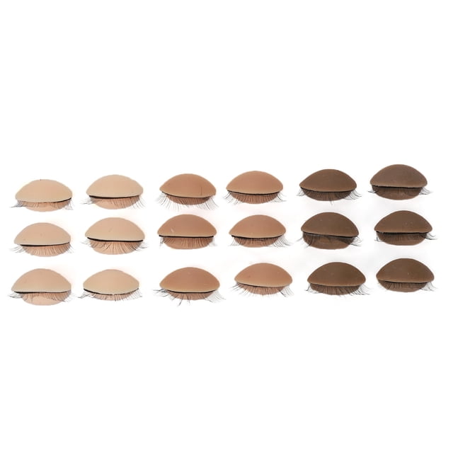9 pares de párpados de silicona removibles con pestañas para principiantes en maquillaje.