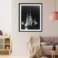 thumbnail image 3 of Historic Framed Print, [St. Patrick's Cathedral, New York City, lit up at night] - 2, 17-7/8" x 21-7/8", 3 of 9