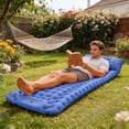 thumbnail image 5 of Step-On Self-Inflating Sleeping Pad With Built-In Foot Pump - Portable Camping Mattress 76x27x3.1in Waterproof Outdoor Nap Cushion For Backpacking Hiking Travel 4 Colors, 5 of 6