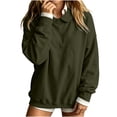 thumbnail image 4 of Horkkom Sweatshirt for Women Casual Fashion Solid Color Tops Oversized Long Sleeve Crew Neck Fall Winter Sweatshirt L, 4 of 6