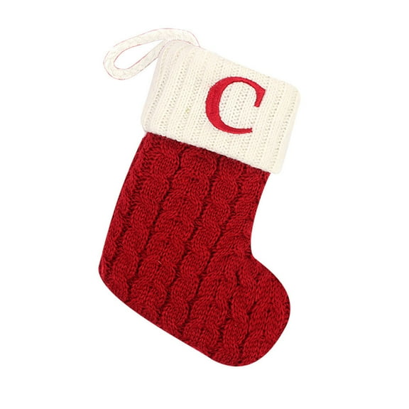Odeerbi Christmas Socks For Decoration Letter Printed Stocking Wool Pendant Gift Bag R