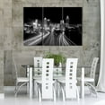 thumbnail image 2 of TISHIRON 3PCS Framed Canvas Wall Art Set,42"x28" Atlanta City Skyline Panorama at Night Canvas Art Decor, 2 of 7