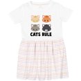 thumbnail image 3 of Inktastic Cats Rule with Cat Heads Girls Toddler Dress, 3 of 5